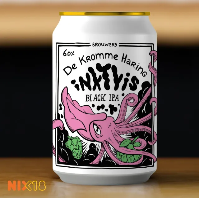 Brouwerij De Kromme Haring Inktvis black IPA fruitig