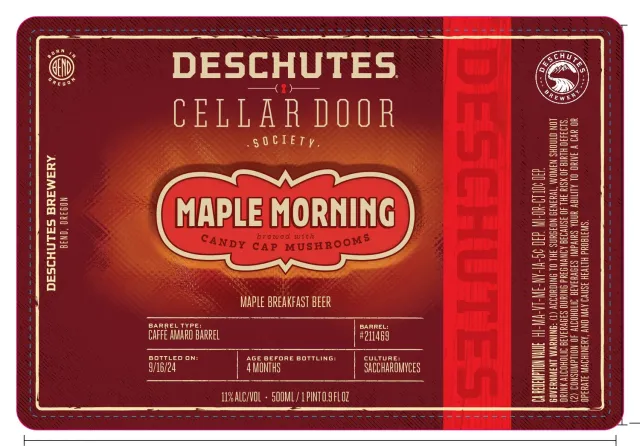 Deschutes Cellar Door Society Maple Morning bier ahornvat