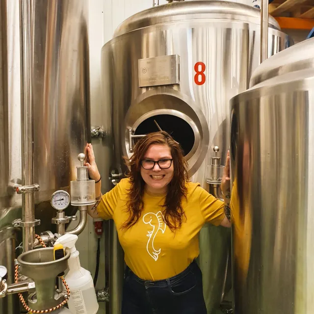 Brouwerij De Kromme Haring T-shirt oker katoen