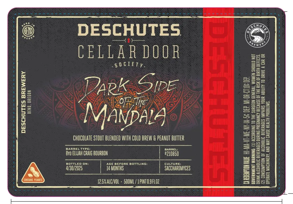 Deschutes Dark Side of Mandala stout fles bourbon pinda