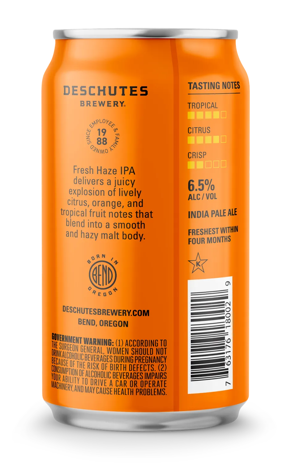 Deschutes Fresh Haze IPA bier 6-pack blik citrus