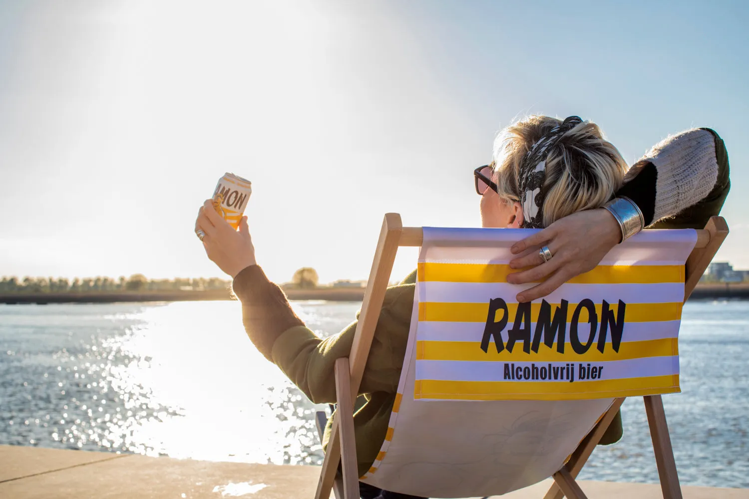 Ramon strandstoel houten frame festival camping