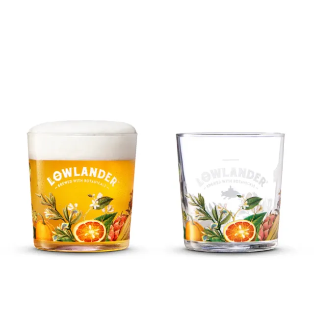 Lowlander bierglas 25cl 12-pack botanisch