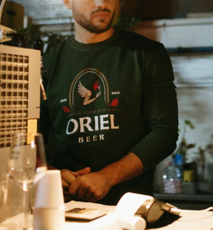 Oriel Beer Sweatshirt Trui Zwart Katoen Unisex