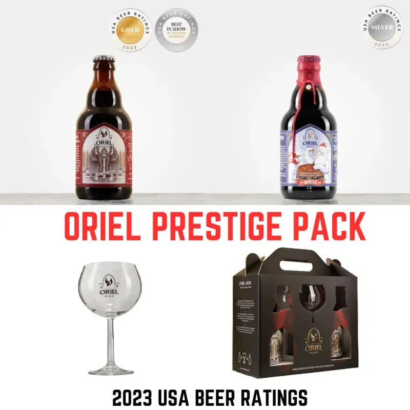 Oriel Beer Prestige Pack speciaalbier 2 bieren + glas framboos