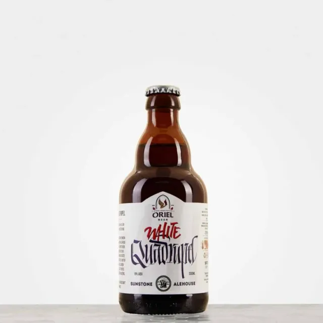 Oriel X Sunstone White Quadrupel koffie bier