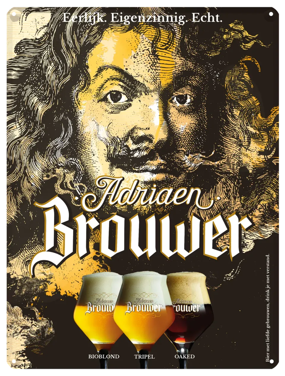 Brouwerij Roman Adriaen Brouwer Reclamebord Metaal 40x30