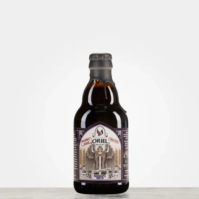 Oriel Quadrupel Oban BA speciaalbier whiskyvat rokerig