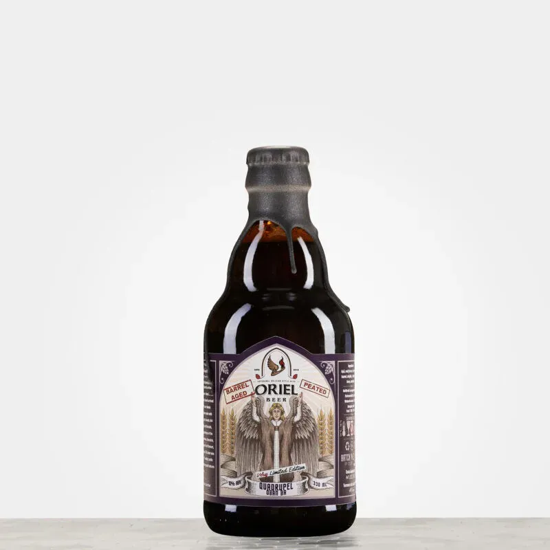 Oriel Quadrupel Oban BA speciaalbier whiskyvat rokerig