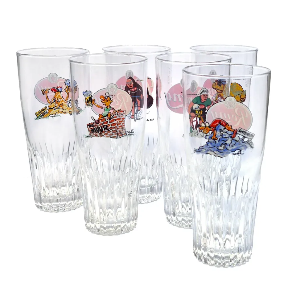 Brouwerij Roman Romy Pils Retro Glas 6 Stuks Wielrennen