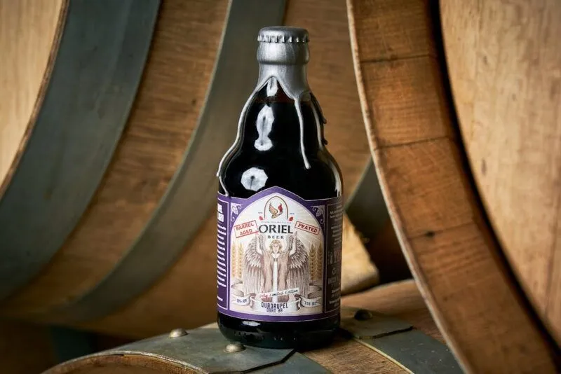 Oriel Quadrupel Oban BA speciaalbier whiskyvat rokerig