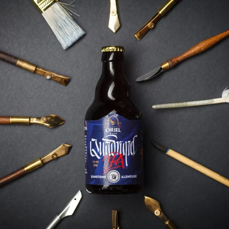 Oriel x Sunstone Quadrupel IPA speciaalbier 11% hop bitter