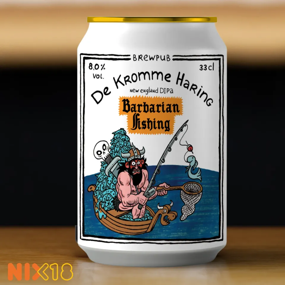 Brouwerij De Kromme Haring Barbarian Fishing bier NEIPA fruitig