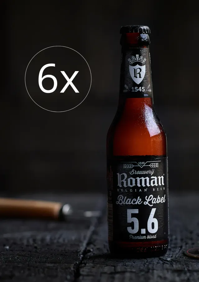 Roman Black Label glutenvrij pils 6x25cl 5,6%