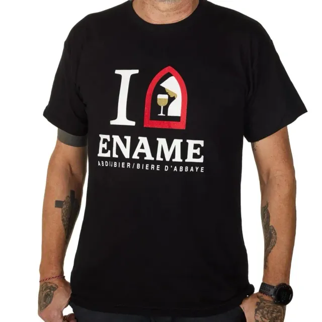 Ename T-shirt heren zwart katoen S-XL