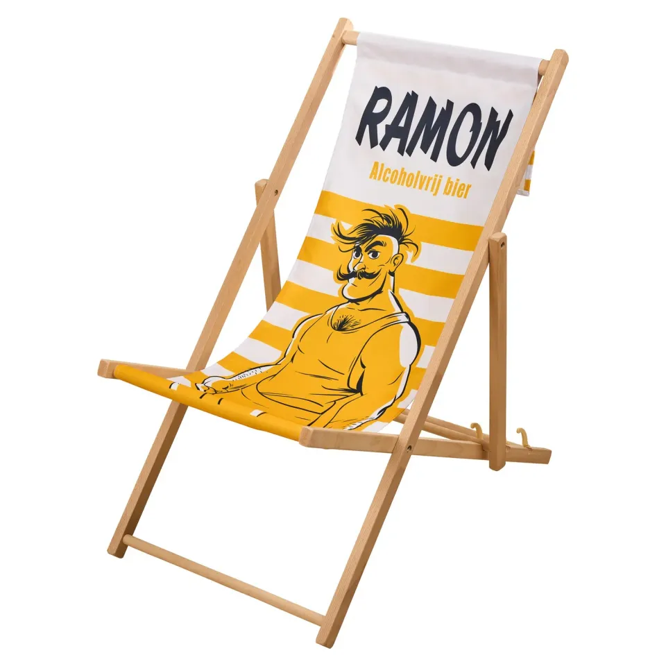 Ramon strandstoel houten frame festival camping