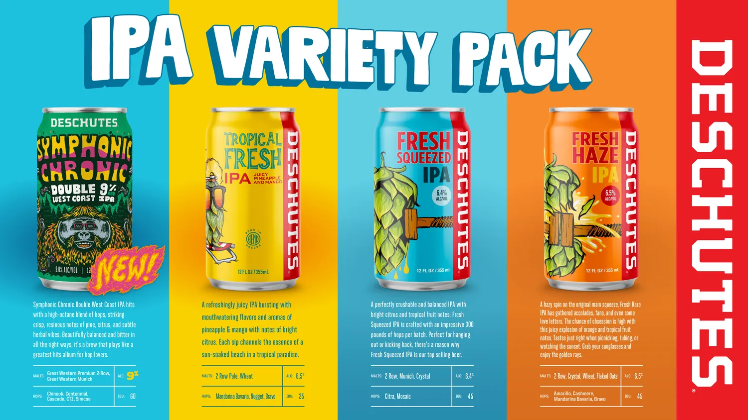 Deschutes IPA Variety Pack ipa proefpakket 4 stijlen hoppig